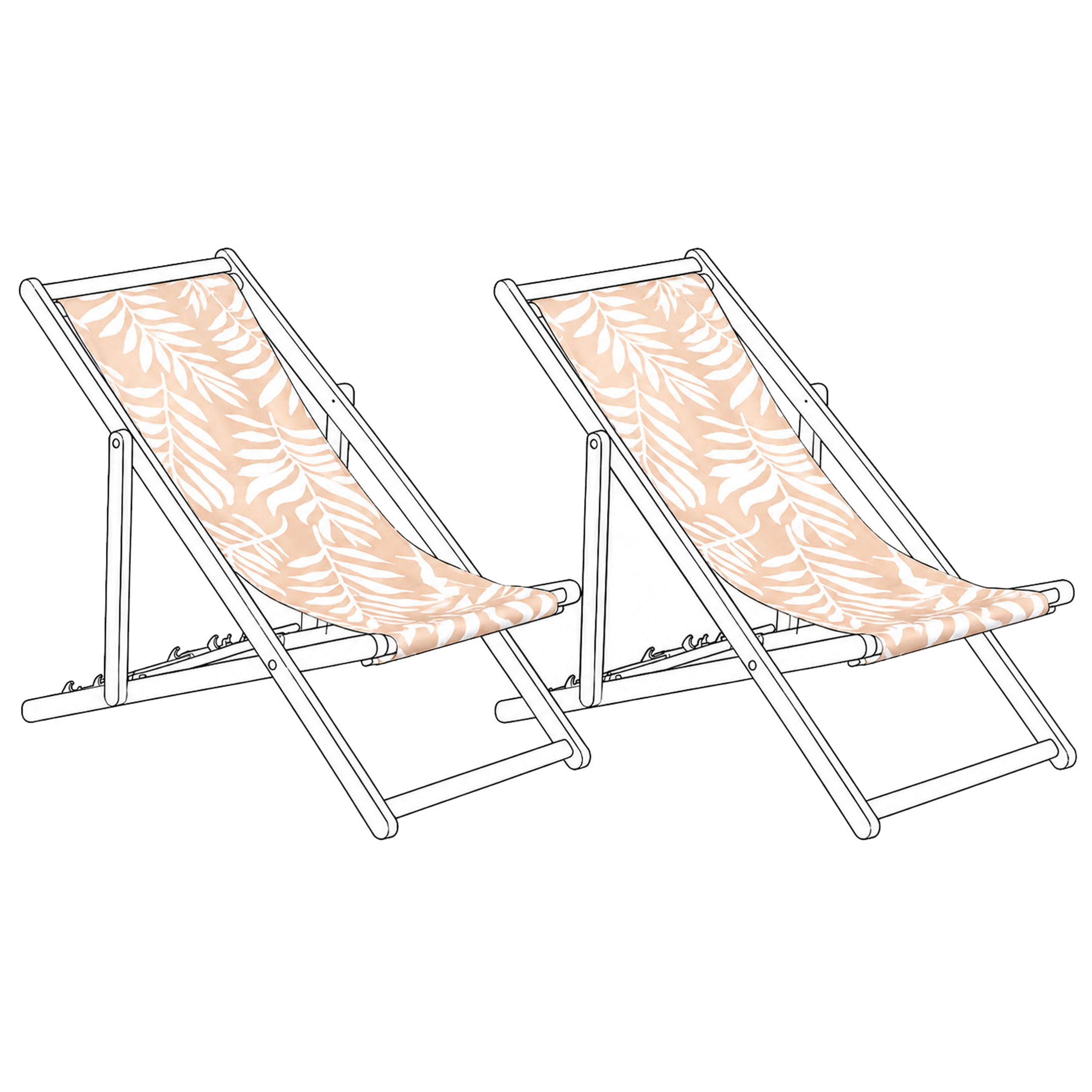 Sæt af 2 erstatningsbetræk til liggestol ANZIO/AVELLINO 113 x 44 cm Beige
