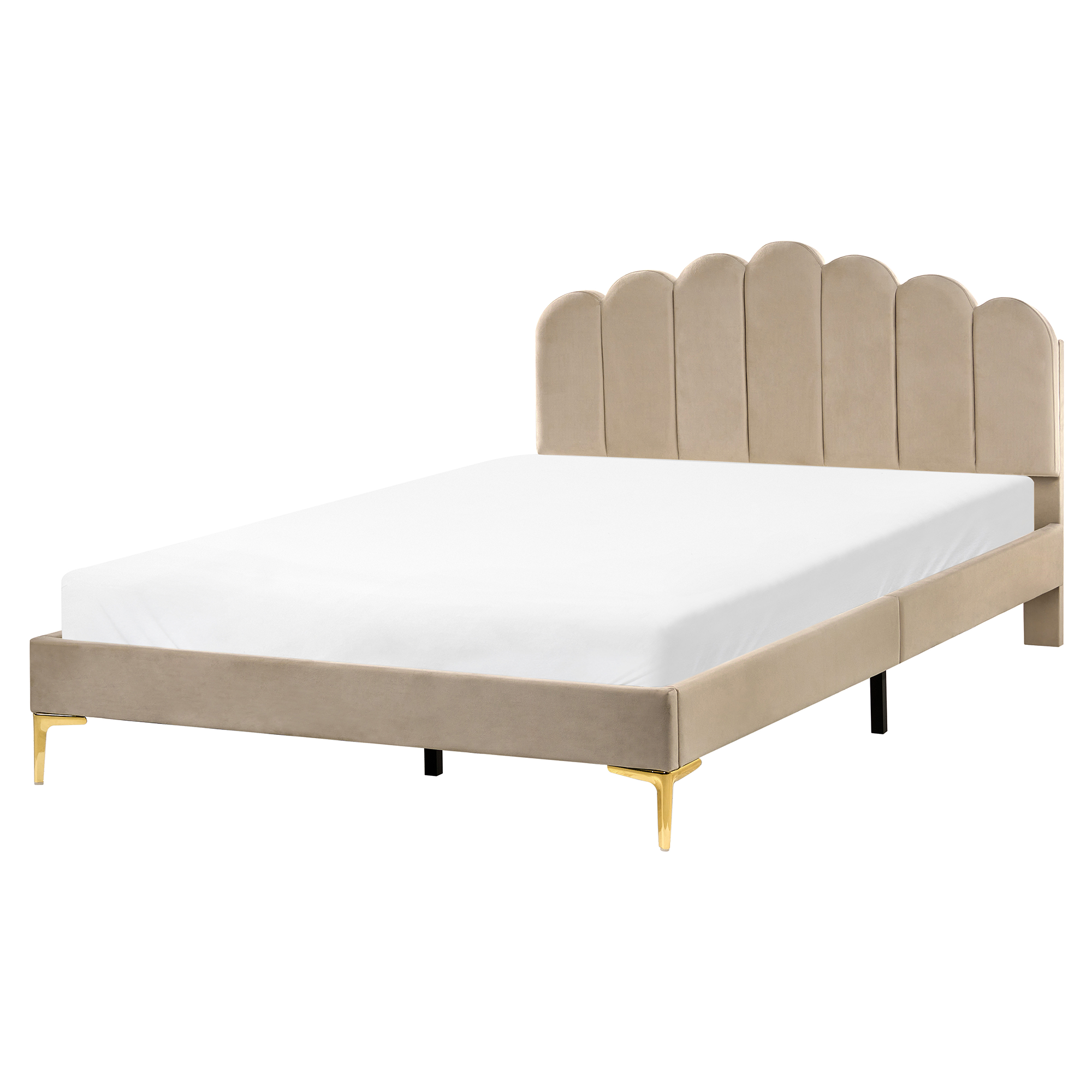 Seng Velour SAUVIAN 160 x 200 cm Brungrå