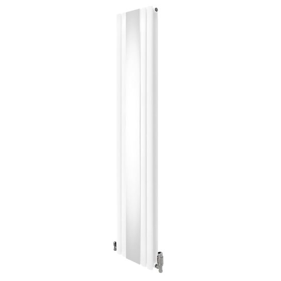 Oval spejlradiator med ventiler - 1800 mm x 380 mm - hvid