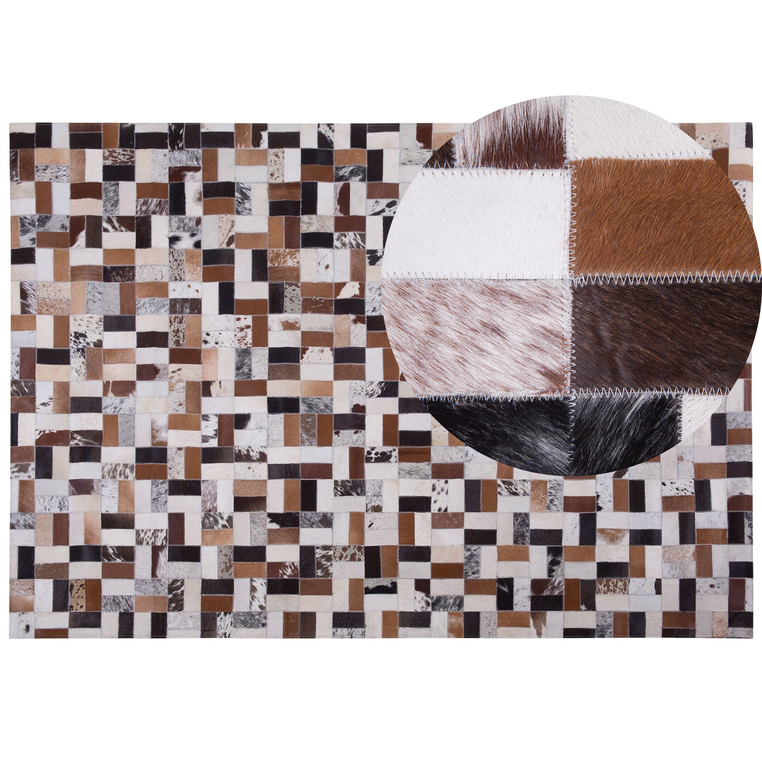 Gulvtæppe CESME Multifarvet 160 x 230 cm Ægte læder