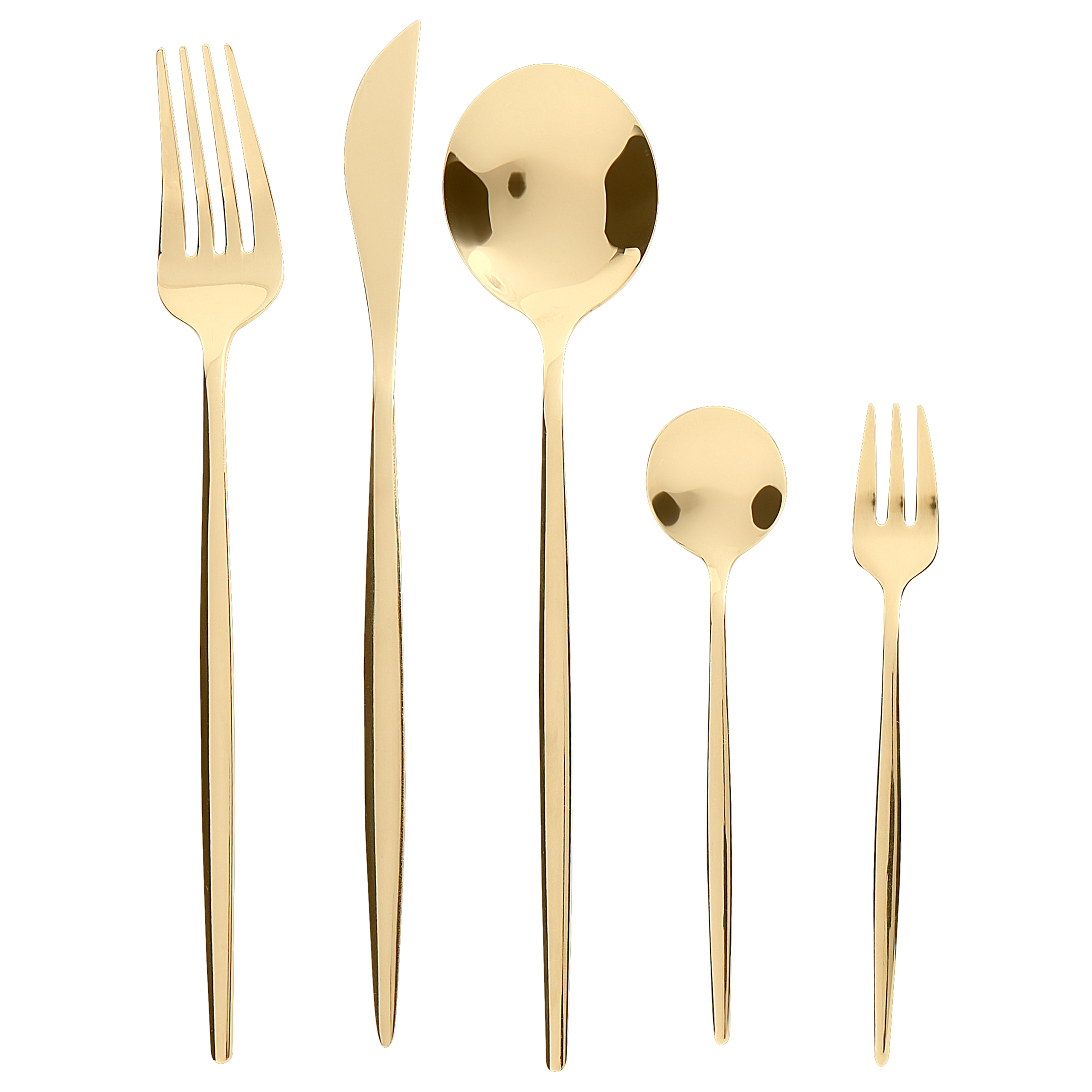 Bestiksæt med 30 dele RIGATONI Guld