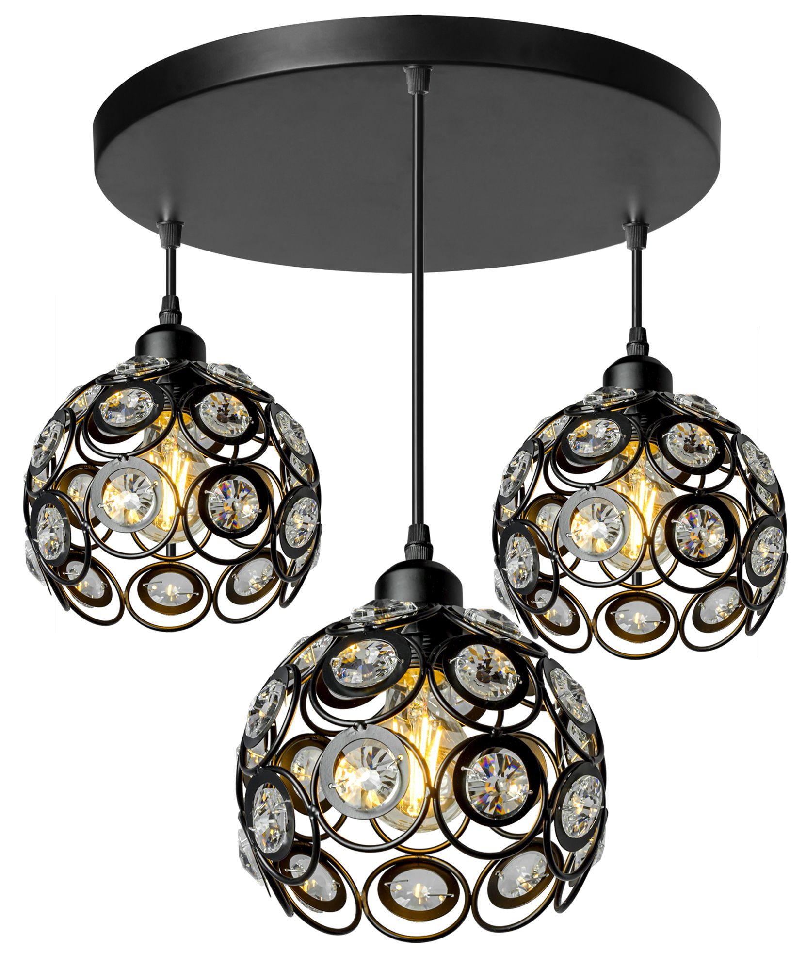 TOOLIGHT hængende loftlampe APP209-3CPR Sort 94,5x30x94,5cm