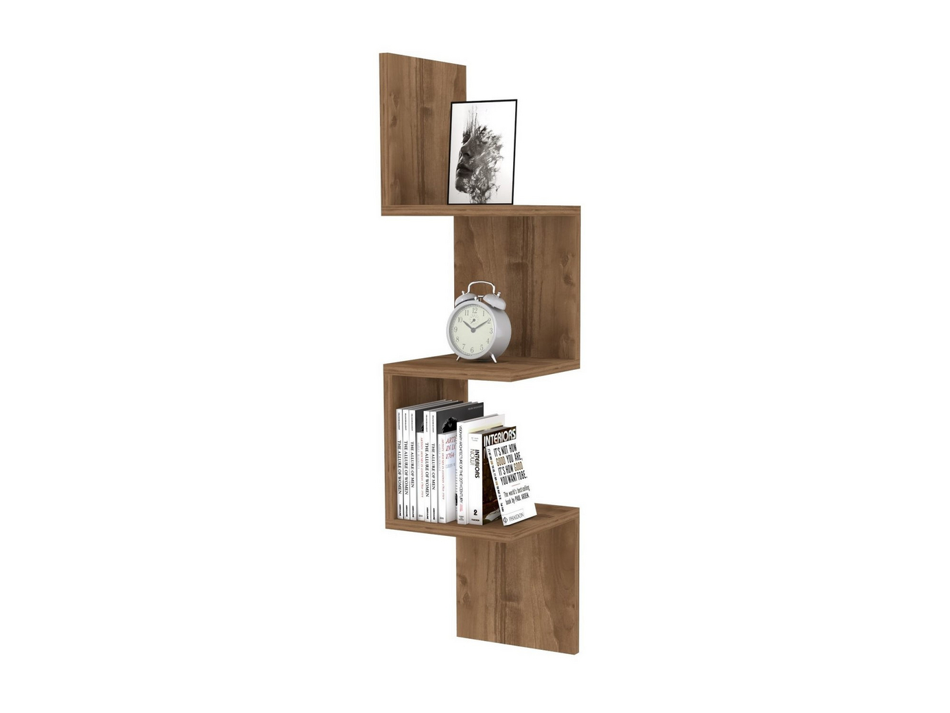 Norda Design Moderne væghylde, 100% melaminbelagt, 25x105.4x25 cm, 18 mm tyk, stilfuld opbevaringsløsning