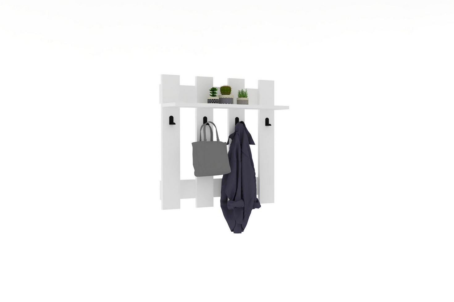 Norda Design Moderne knagerække, 70 x 70 x 18 cm | 100% melaminbelagt, 18 mm tyk | multifunktionel og stilfuld
