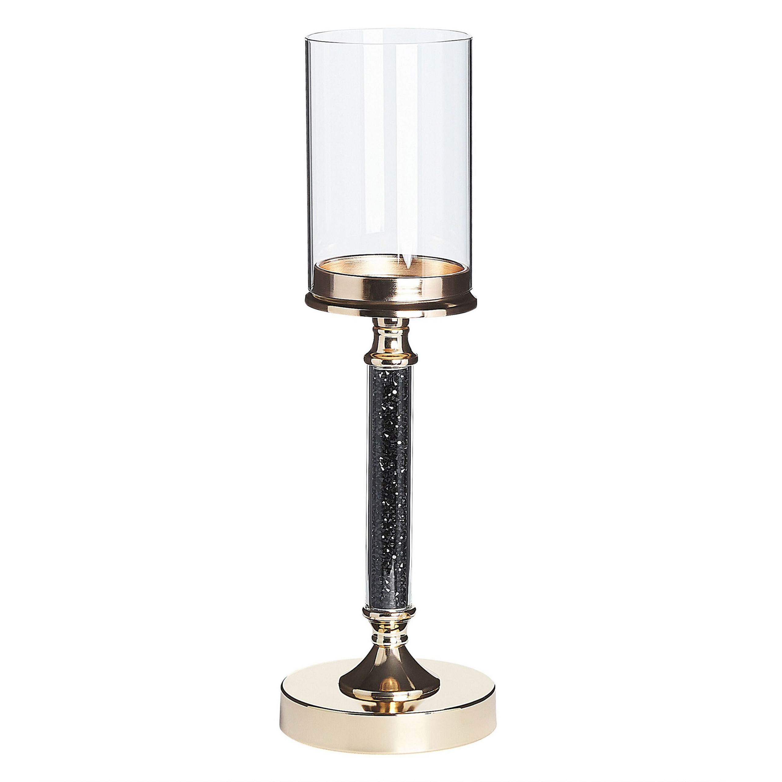 Lysestage ABBEVILLE 41 cm Glas Sort