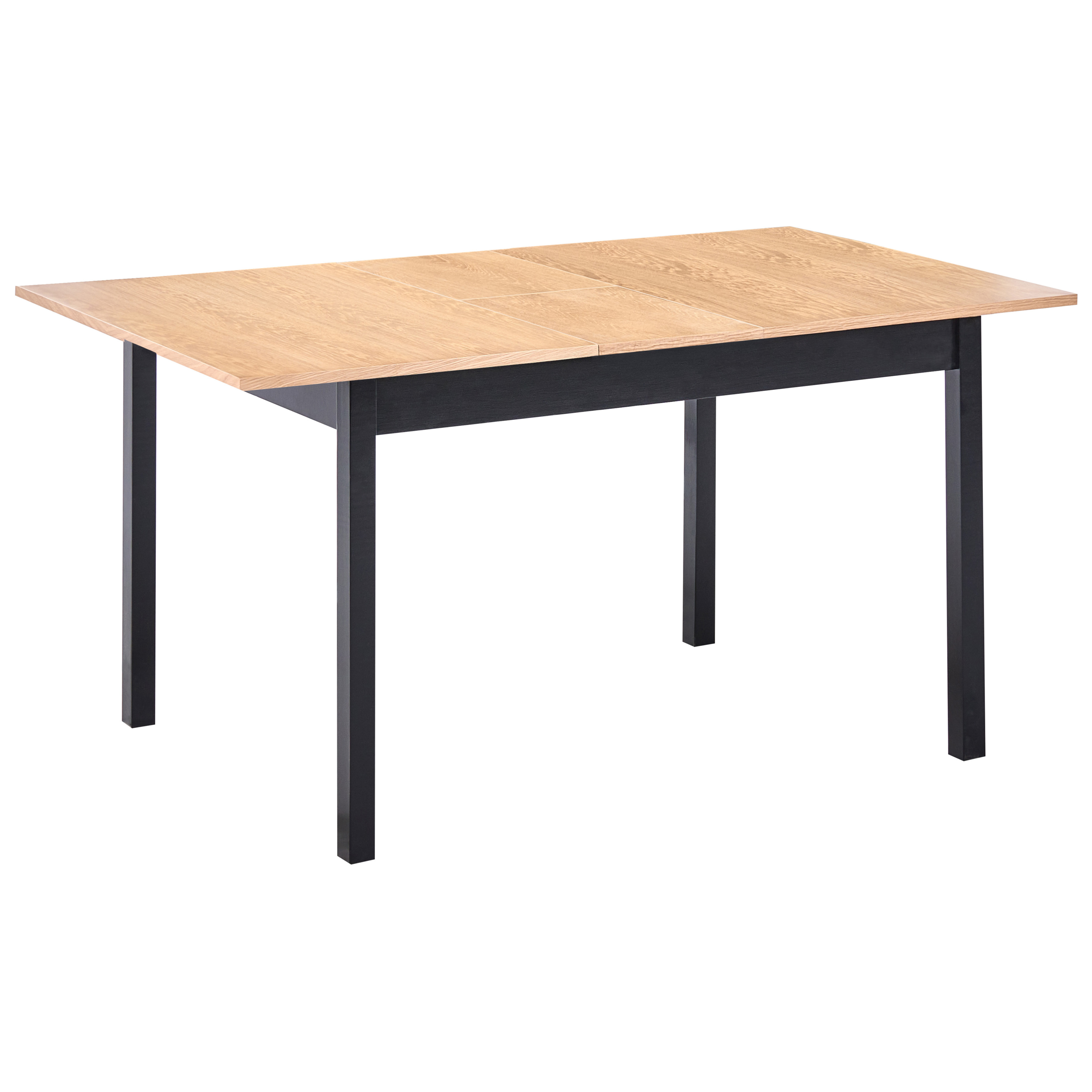 Spisebord med udtræk HOUSTON Brun/sort 120/150 cm 90 cm Fyretræ
