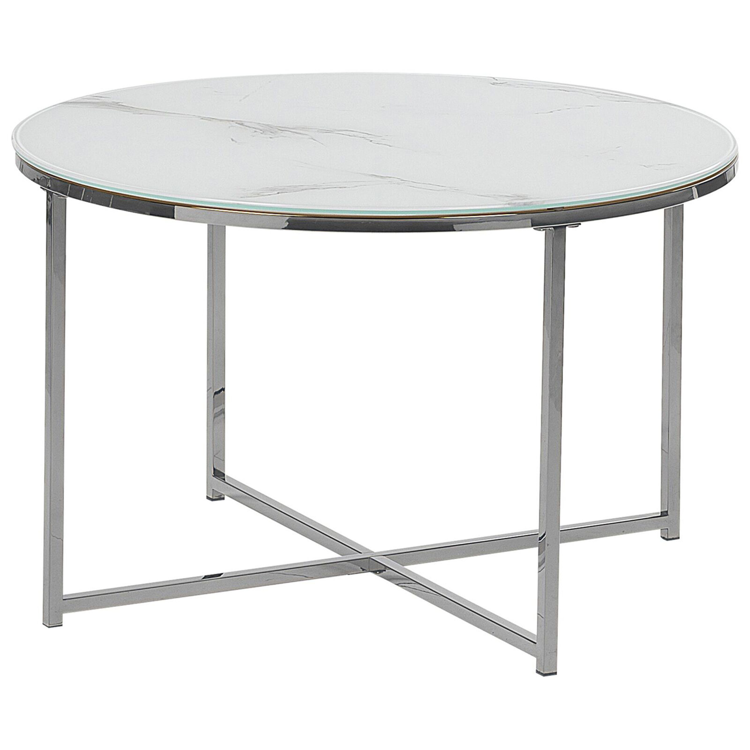 Sofabord QUINCY Hærdet glas Marmor/sølv