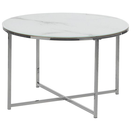 Sofabord QUINCY Hærdet glas Marmor/sølv