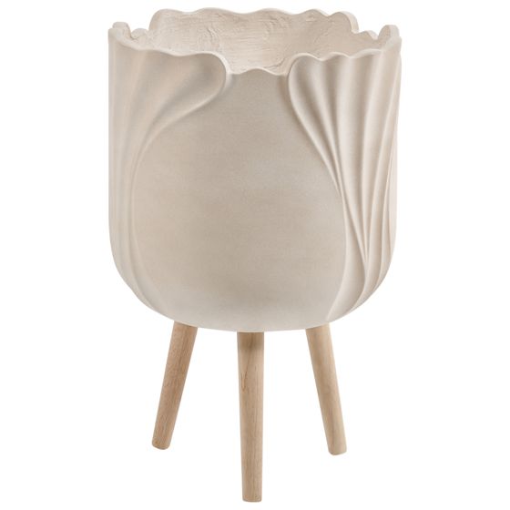 Forhøjet plantekrukke ARPONE 36 cm Lys Beige