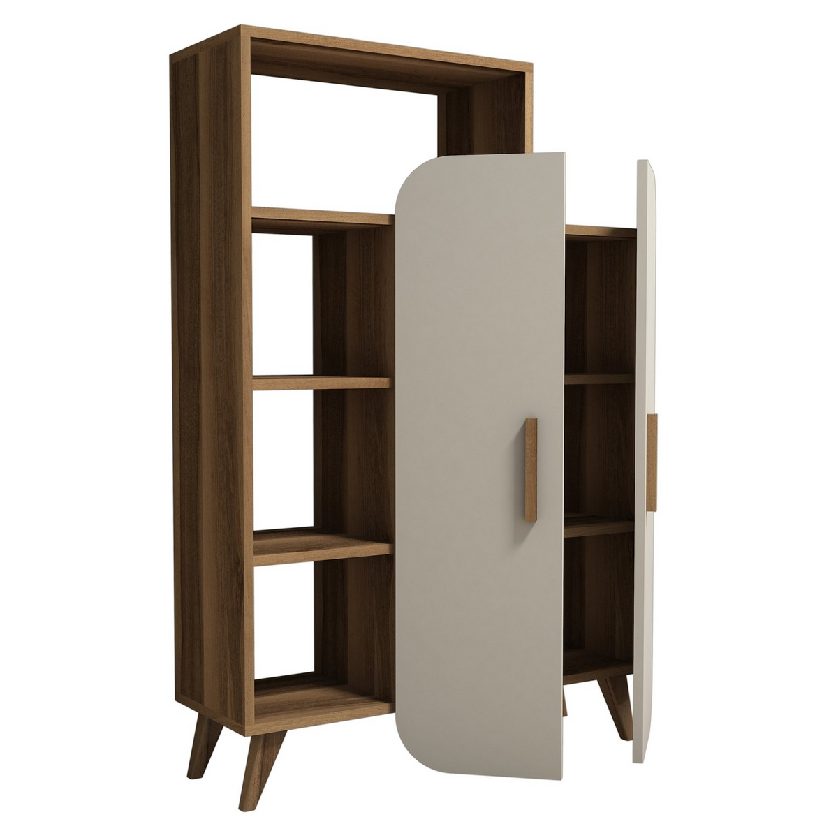 Norda Design Moderne reol, 90x132x32 cm, 100% melaminbelagt, vægmonterbar, 45 kg kapacitet