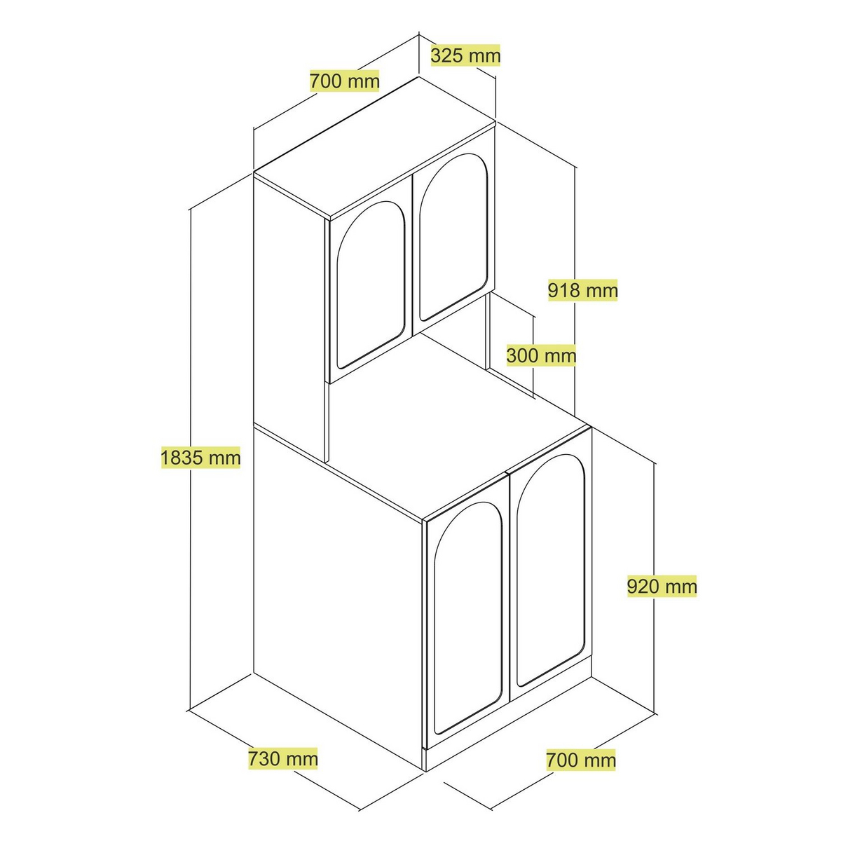 Norda Design Vaskemaskineskab Lyon 73 73 x 70 x 92 cm