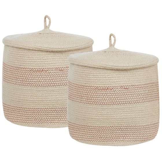 Sæt af 2 kurve SILOPI Bomuld Lys Beige