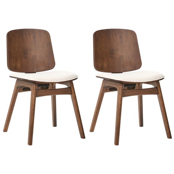 Sæt med 2 spisebordsstole CHARLESTON Træ Brun/lys beige