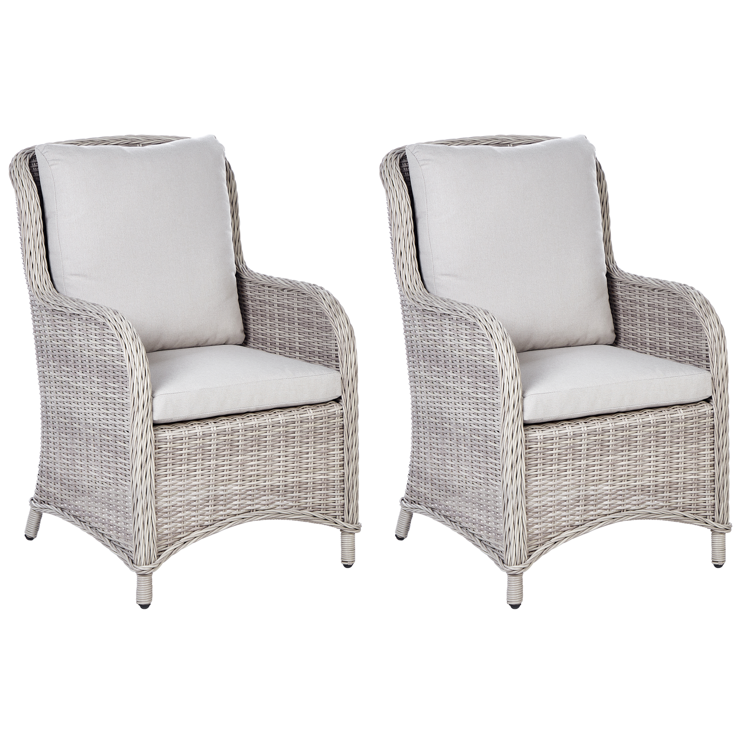 Sæt af 2 havelænestole CASCAIS PE-rattan Beige