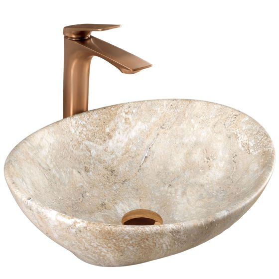REA bordmonteret håndvask Sofia Savana Matt Beige, 41x34,5x15cm