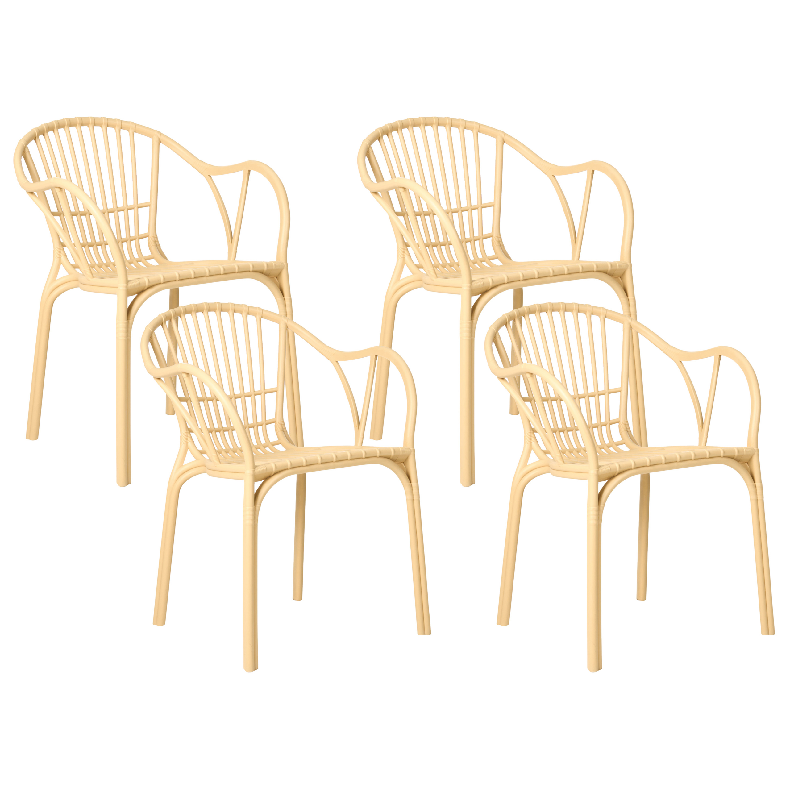 Sæt af 4 havestole ANDORA Beige
