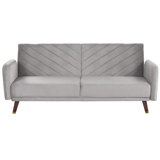 Sovesofa 3 personers SENJA Velour Lysegrå