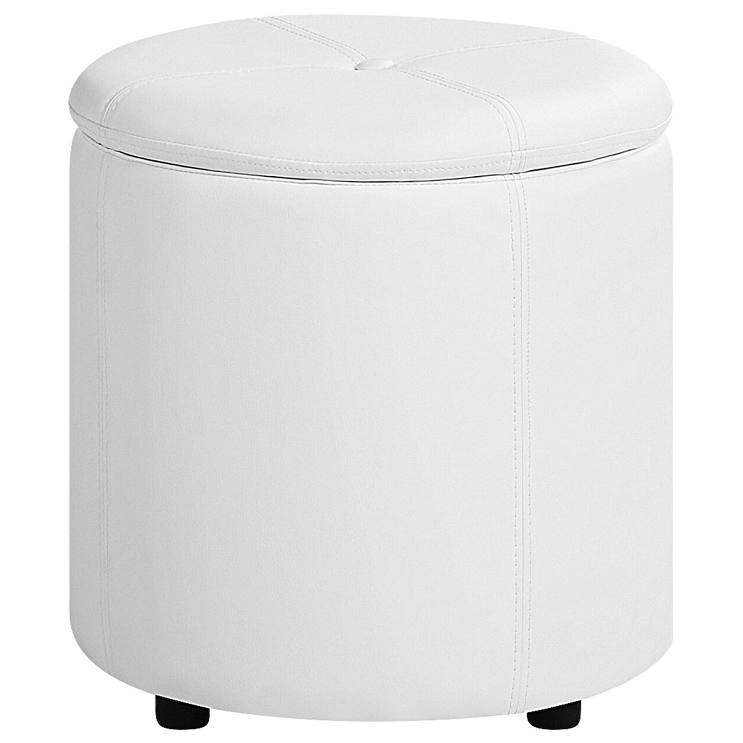 Puf med opbevaring MARYLAND Kunstlæder Hvid