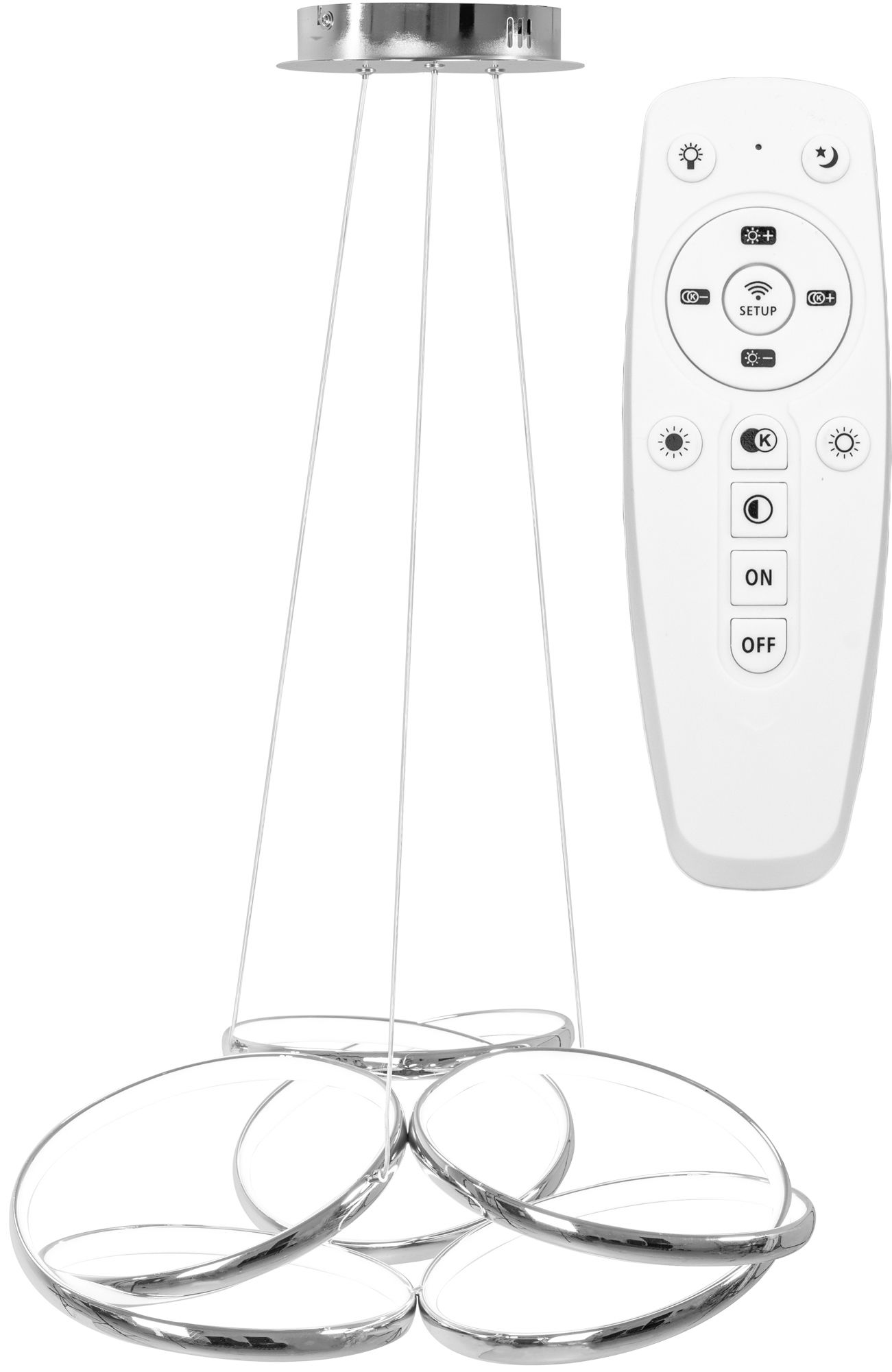 TOOLIGHT hængende loftlampe LED APP795-CP FLAT Krom 26x54x70cm