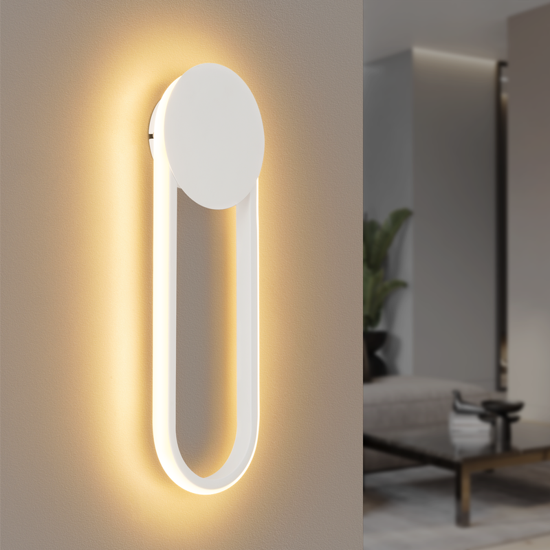 NETTLIFE Indendørs LED Væglampe - 12 W 41 cm Trappelampe Hvid Entrelampe Moderne Design 3000K