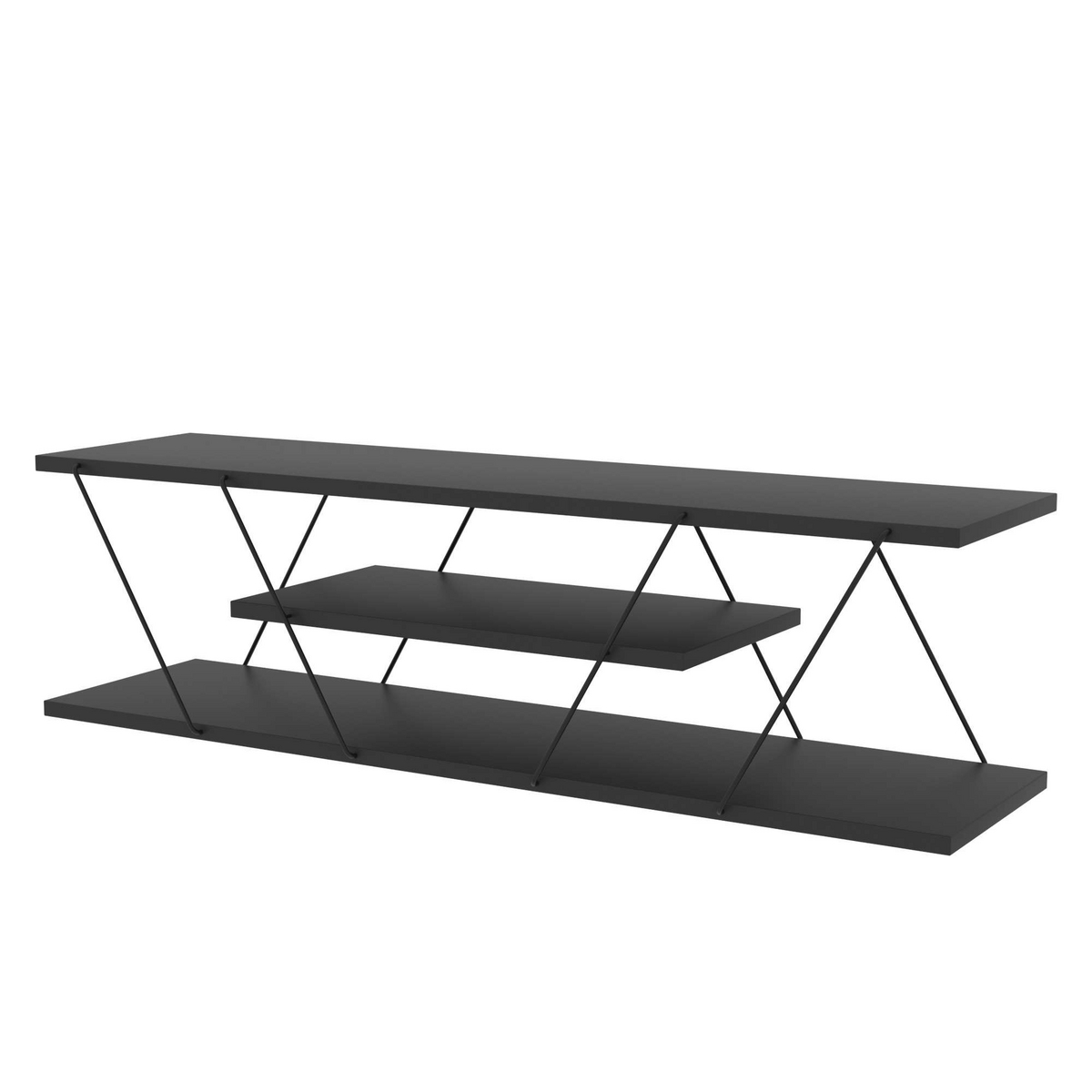 Norda Design Moderne TV-bord med metalramme, 120 cm | 100% melaminbelagt, 18 mm tyk | stilfuldt industrielt design
