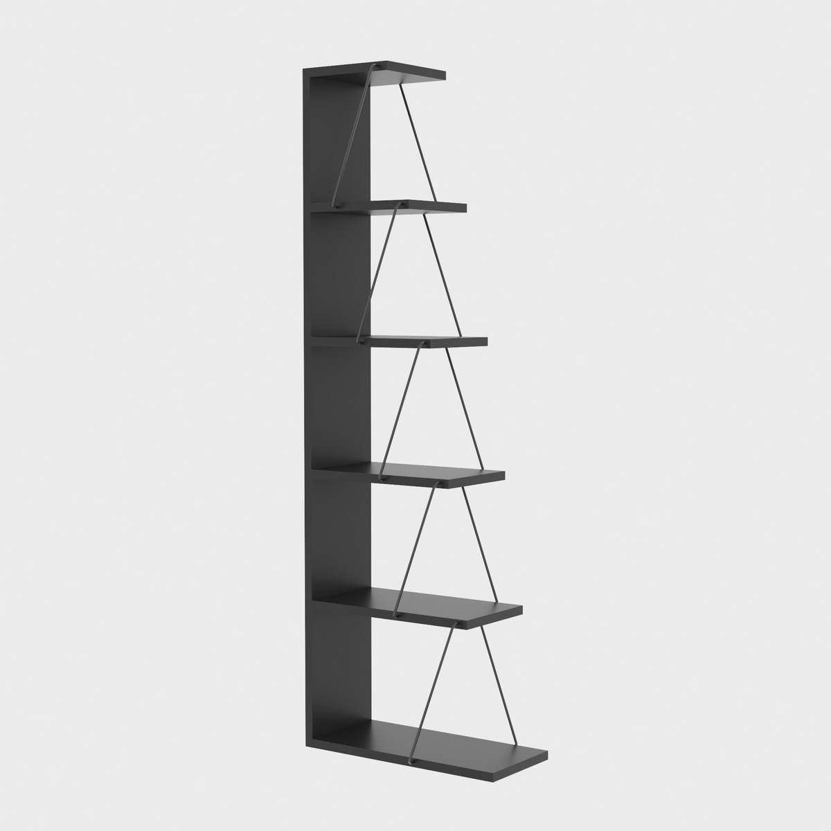 Norda Design Moderne reol, 150 cm højde, 100% melaminbelagt, metalramme, stilfuldt og funktionelt design