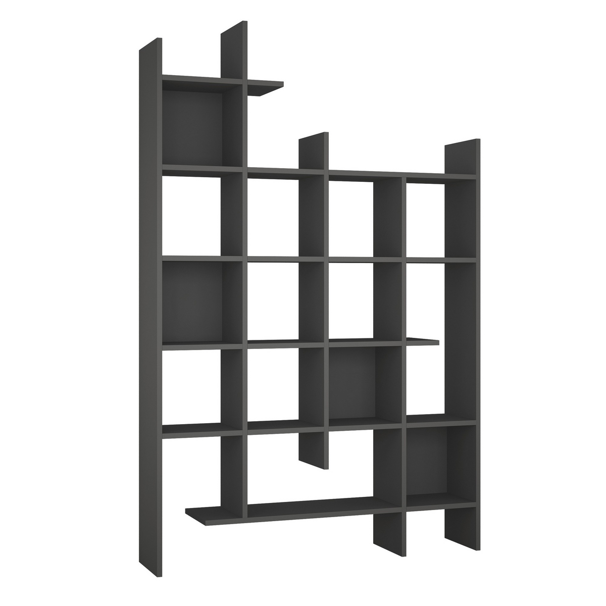 Norda Design Moderne reol, 122 cm x 188 cm x 25.5 cm | 100% melaminbelagt, 18 mm tyk | vægmonterbar, stilfuld design