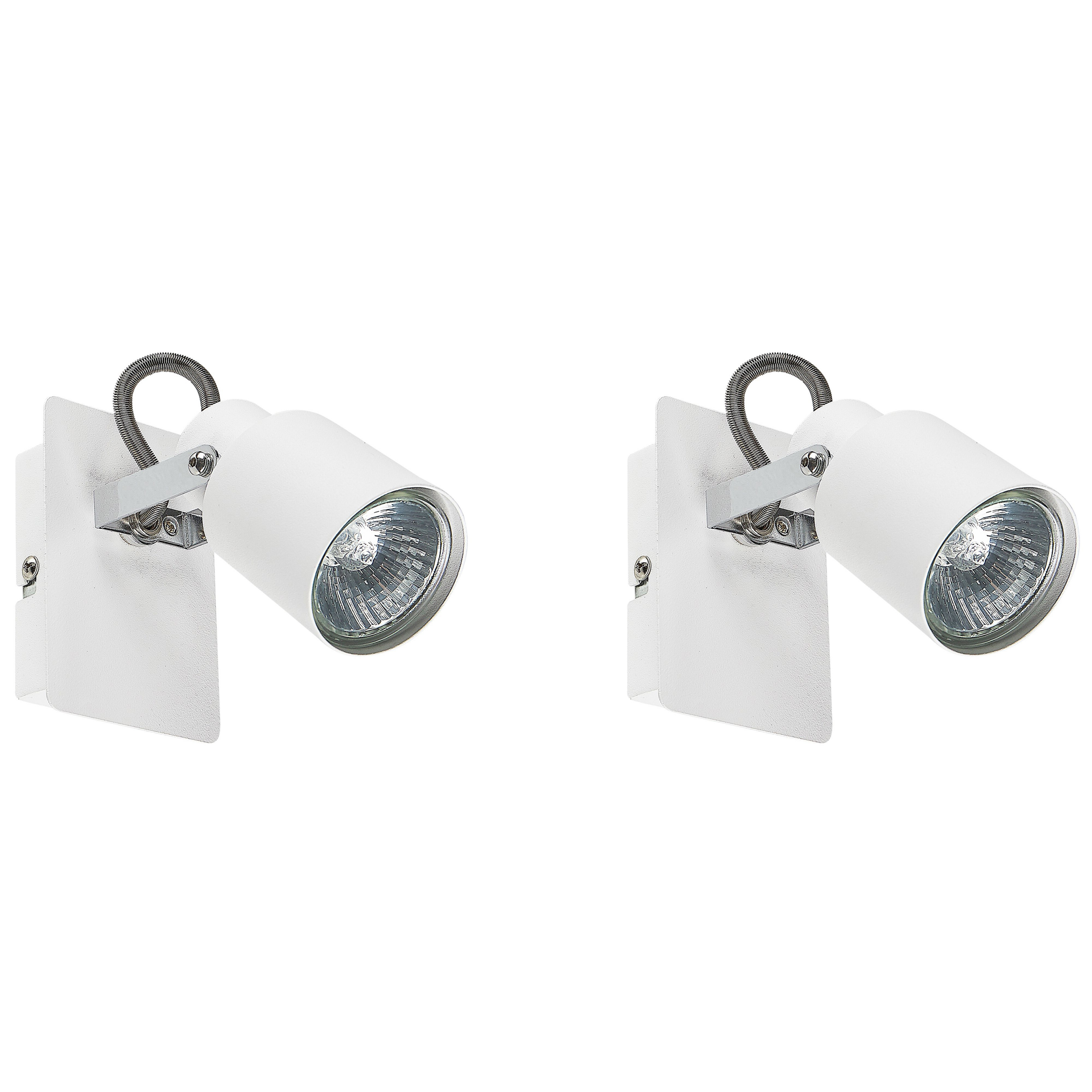 Sæt af 2 spotlight-lamper BONTE Justerbar Metal Hvid