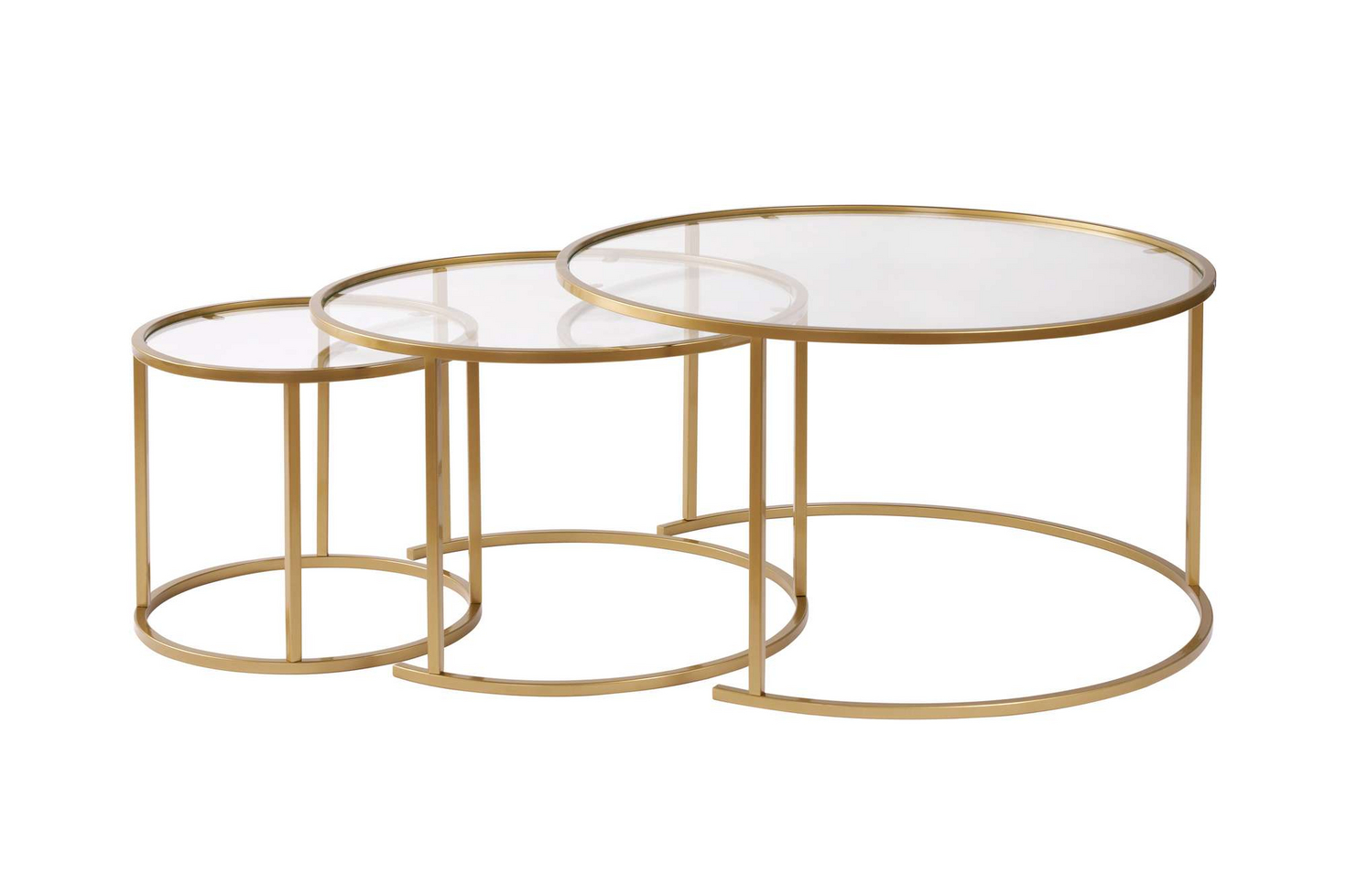Norda Design Moderne sofabordssæt (3 dele), 100% hærdet glas, elegant design til hjemmet