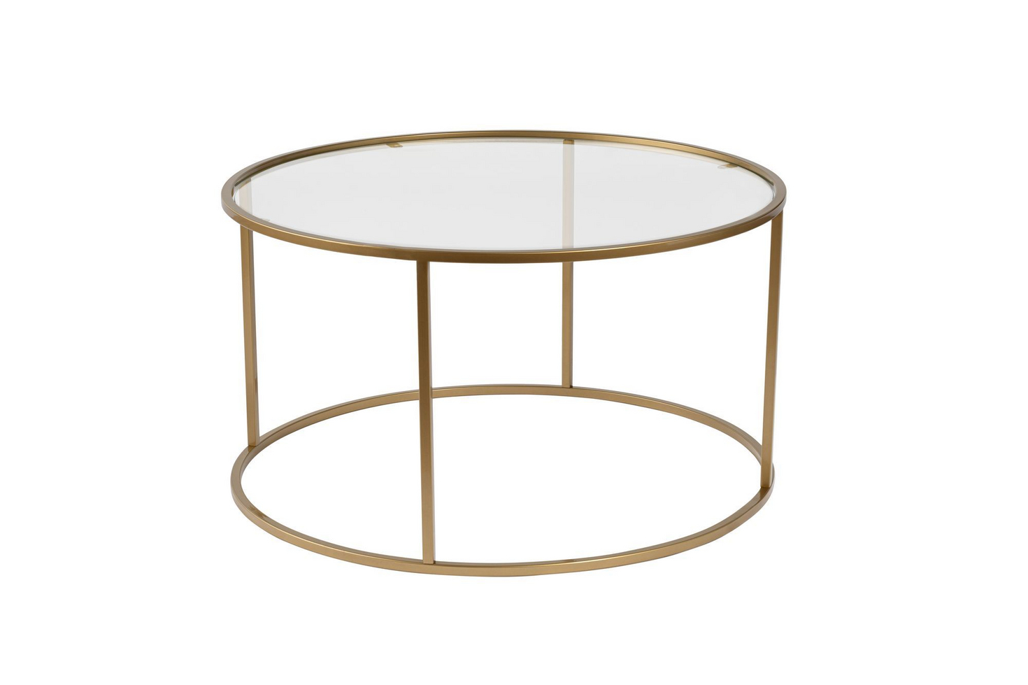 Norda Design Moderne sofabord, 80 x 43 x 80 cm | 100% hærdet glas og metalramme | glamourøst design