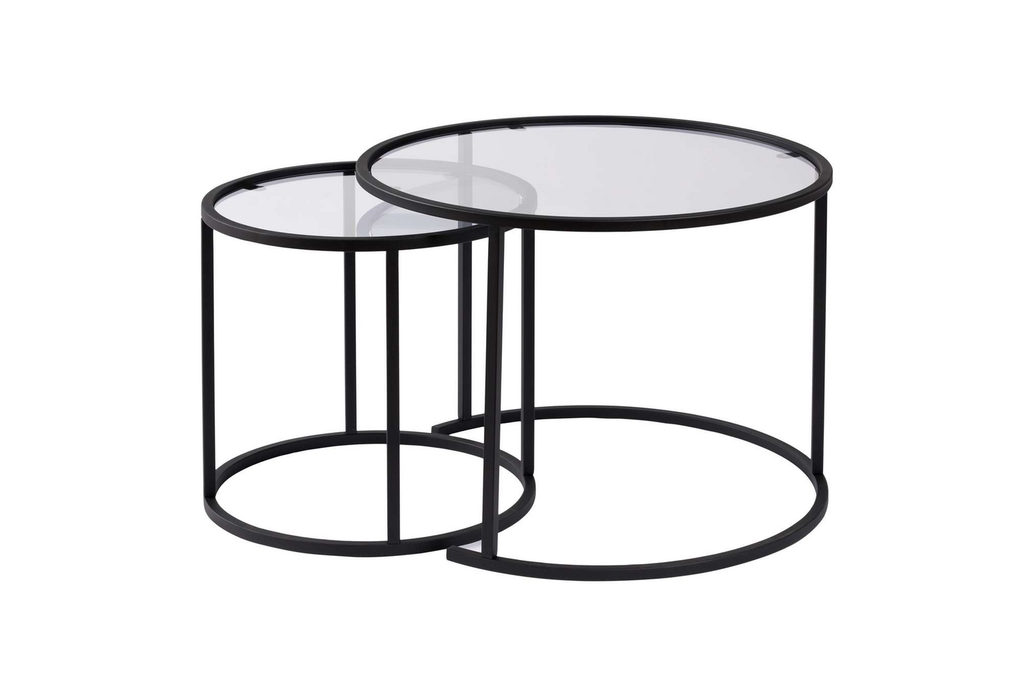 Norda Design Moderne sofabordssæt (2 dele), hærdet glas og metalramme | stilfuldt industrielt design