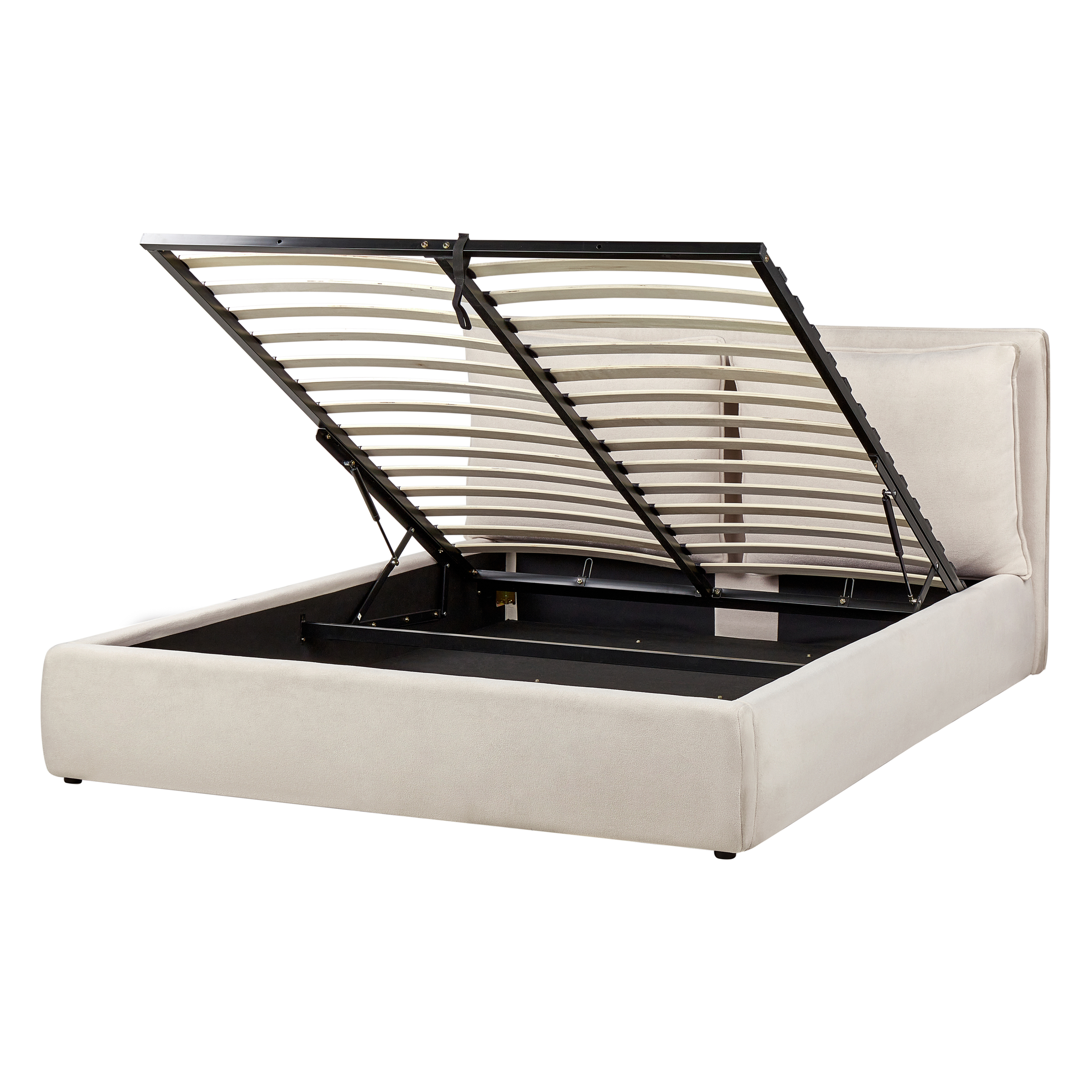 Seng med opbevaring BAJONNA Lys Beige 160 x 200 cm