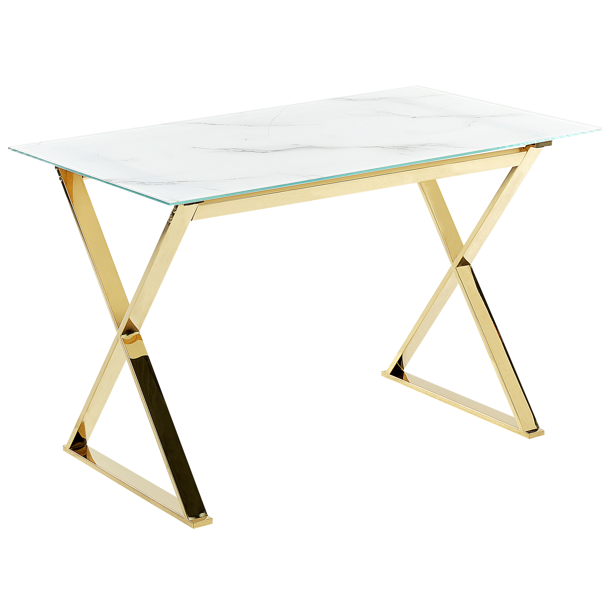 Spisebord ATTICA Marmor/guld 120 cm 70 cm Hærdet glas