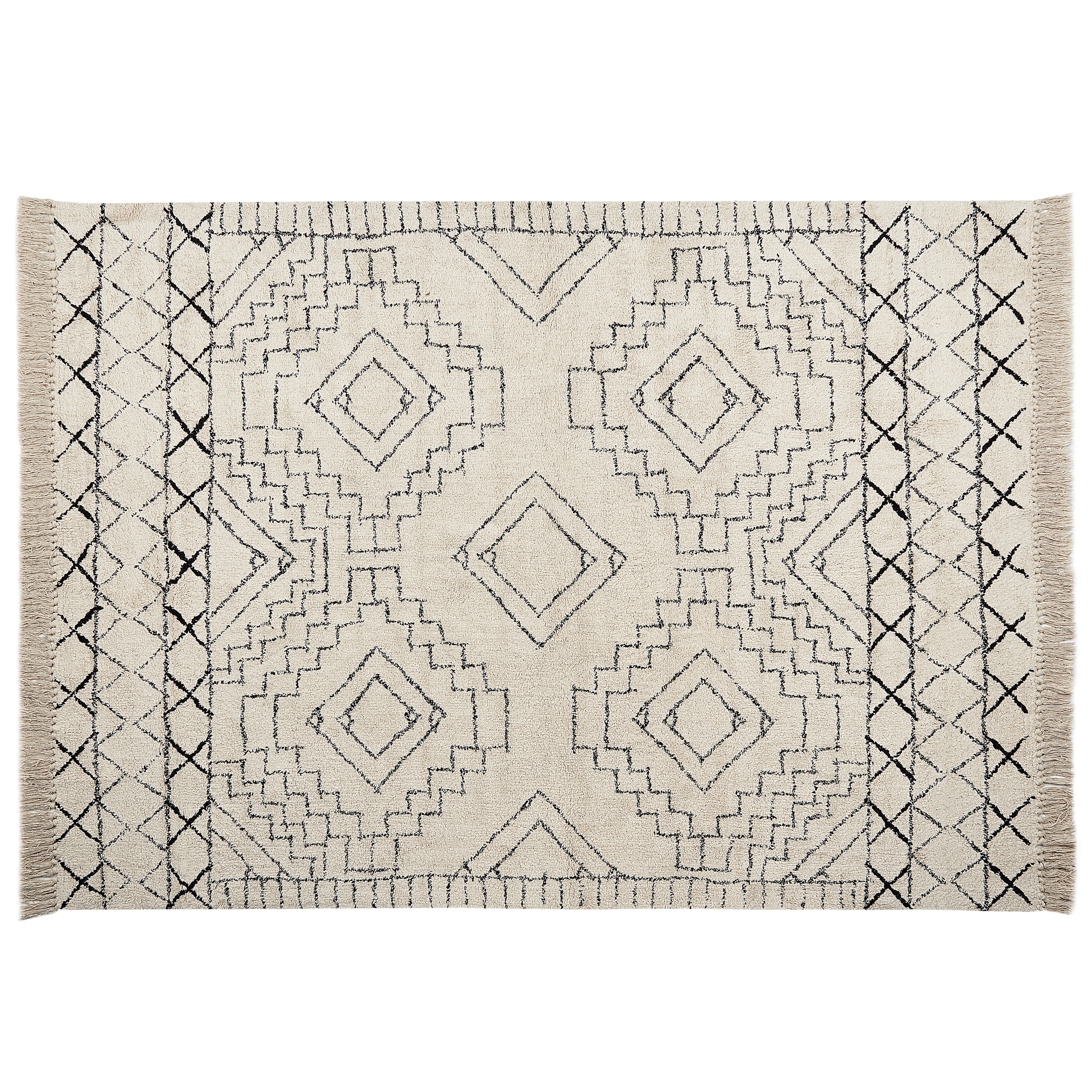 Gulvtæppe ZEYNE Beige 160 x 230 cm Bomuld