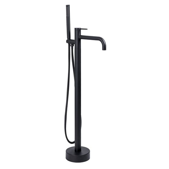 REA gulvmonteret badekarsarmatur Clif Sort, 26x16x99,5cm