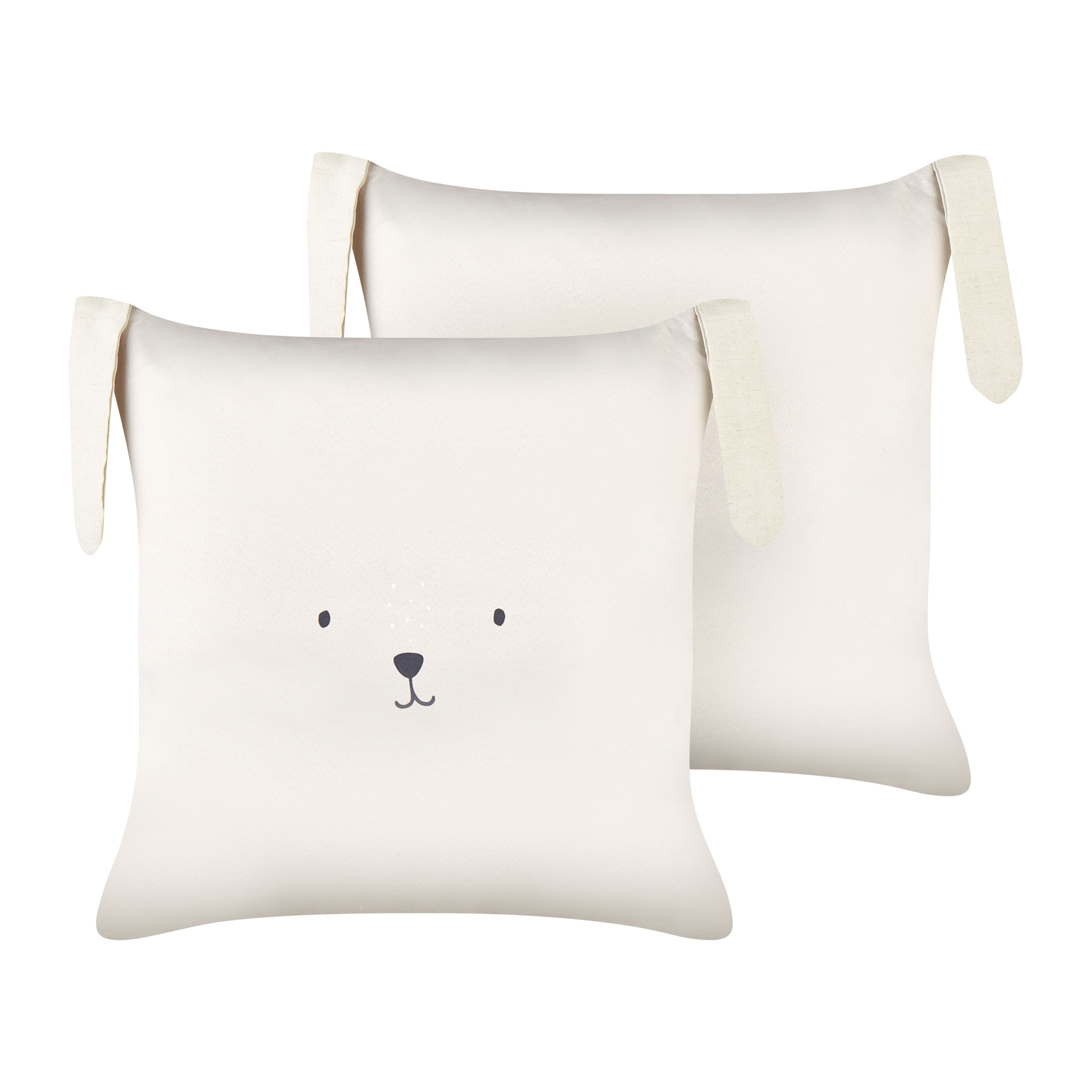 Sæt af 2 pyntepuder CONEY 45 x 45 cm Bomuld Lys Beige