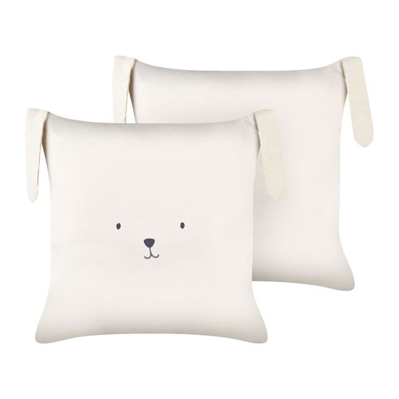 Sæt af 2 pyntepuder CONEY 45 x 45 cm Bomuld Lys Beige