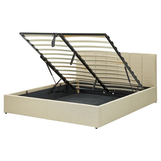 Seng med opbevaring DREUX Beige 160 x 200 cm