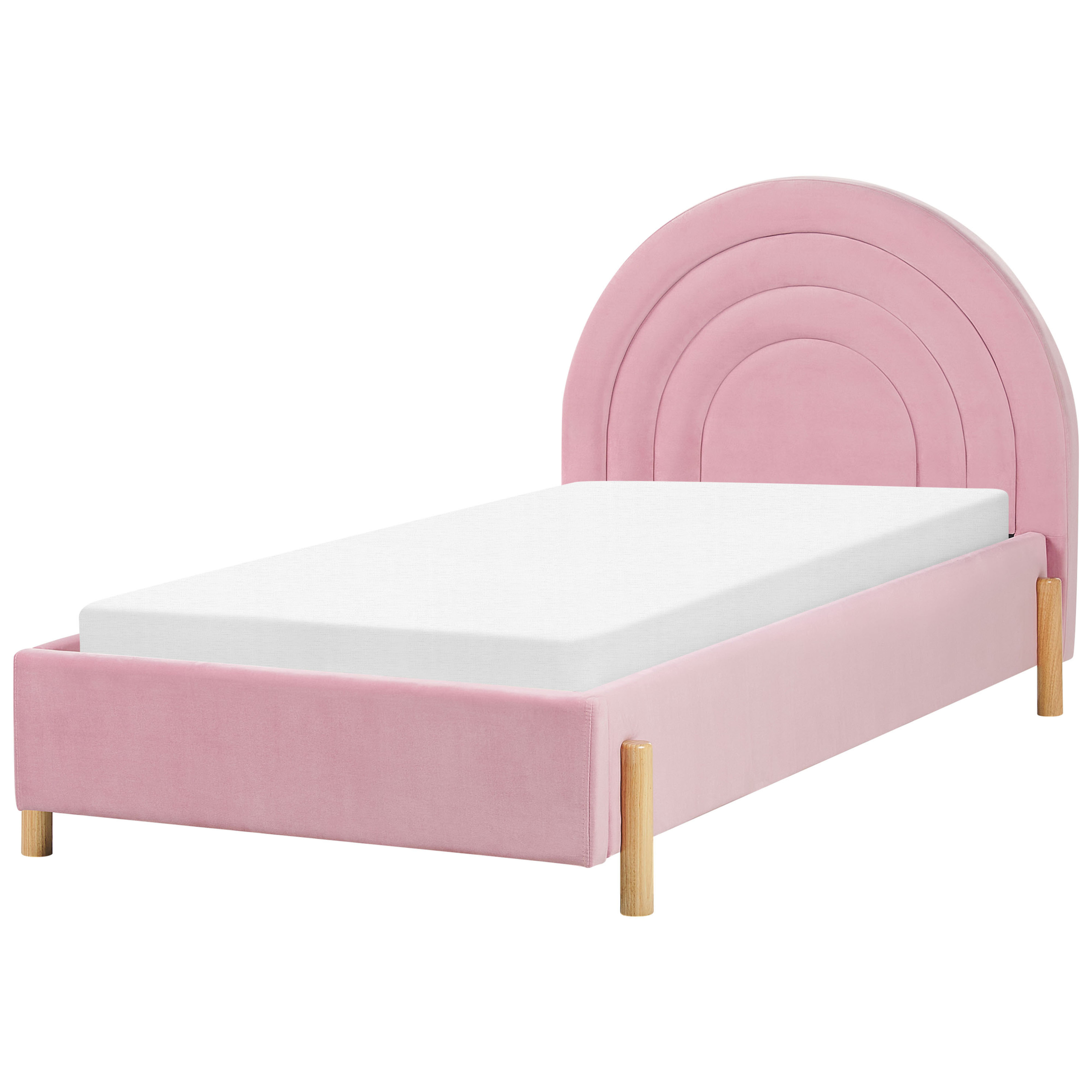Børneseng Velour ANET 90 x 200 cm Lyserød