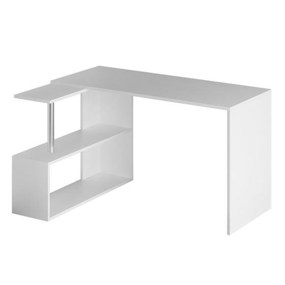Norda Design Moderne hvid skrivebord med mulighed til vægmontering, 130 cm | 100% melaminbelagt, 18 mm tyk, stilfuld design