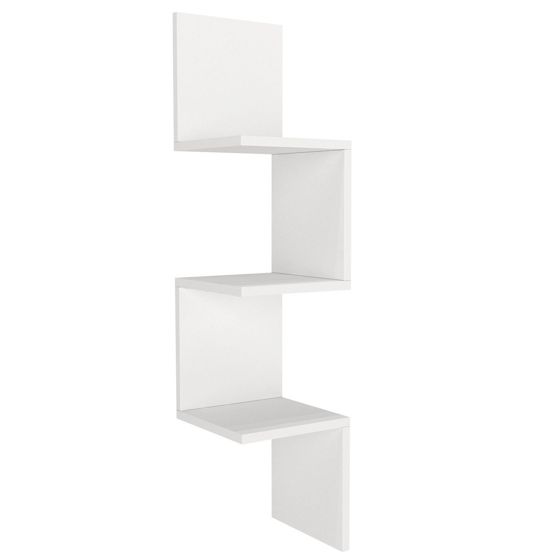 Norda Design Moderne hvid væghylde, 100% melaminbelagt, 25x105.4x25 cm, 18mm tyk, flere hylder, pladsbesparende