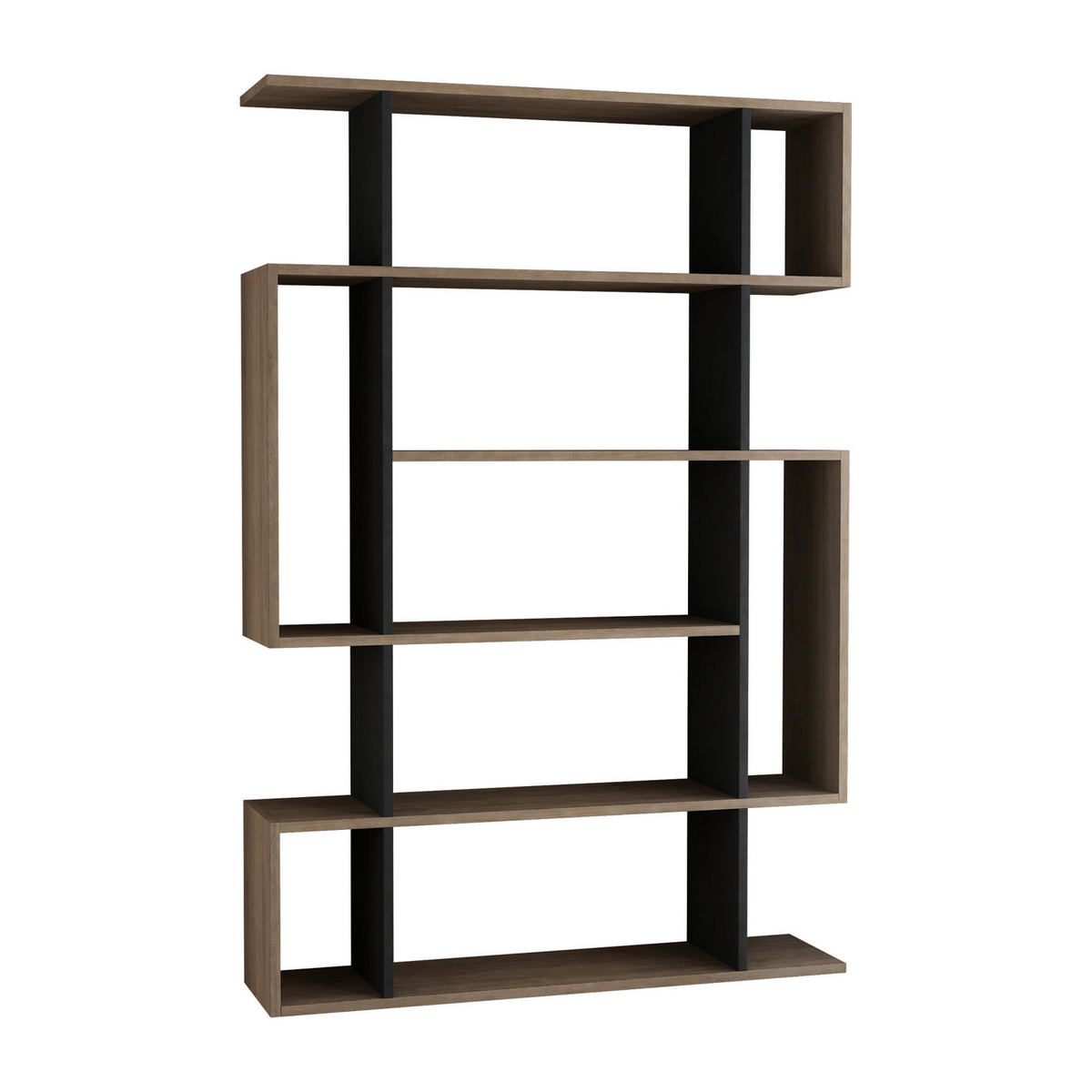 Norda Design Moderne reol, Sonoma-eg og antracit, 110 x 161 x 25.5 cm | 100% melaminbelagt | vægmonterbar, 25 kg kapacitet, stilfuld design