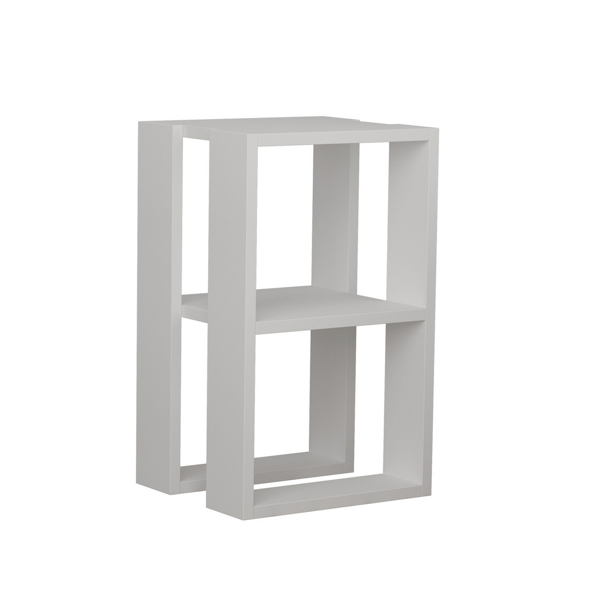Norda Design Moderne hvid natbord, 2-lags, 30x55x30 cm | 100% melaminbelagt spånplade, 18 mm tyk | stilfuldt og funktionelt