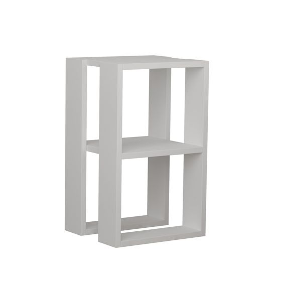 Norda Design Moderne hvid natbord, 2-lags, 30x55x30 cm | 100% melaminbelagt spånplade, 18 mm tyk | stilfuldt og funktionelt