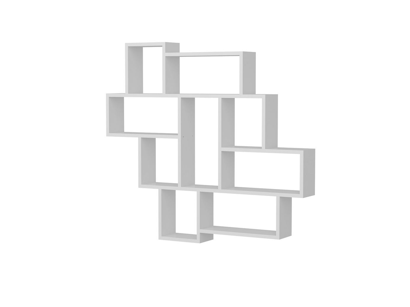 Norda Design Moderne hvid væghylde, 115.5 x 103.5 x 15 cm, 100% melaminbelagt, 18 mm tyk, stilfuld opbevaringsløsning