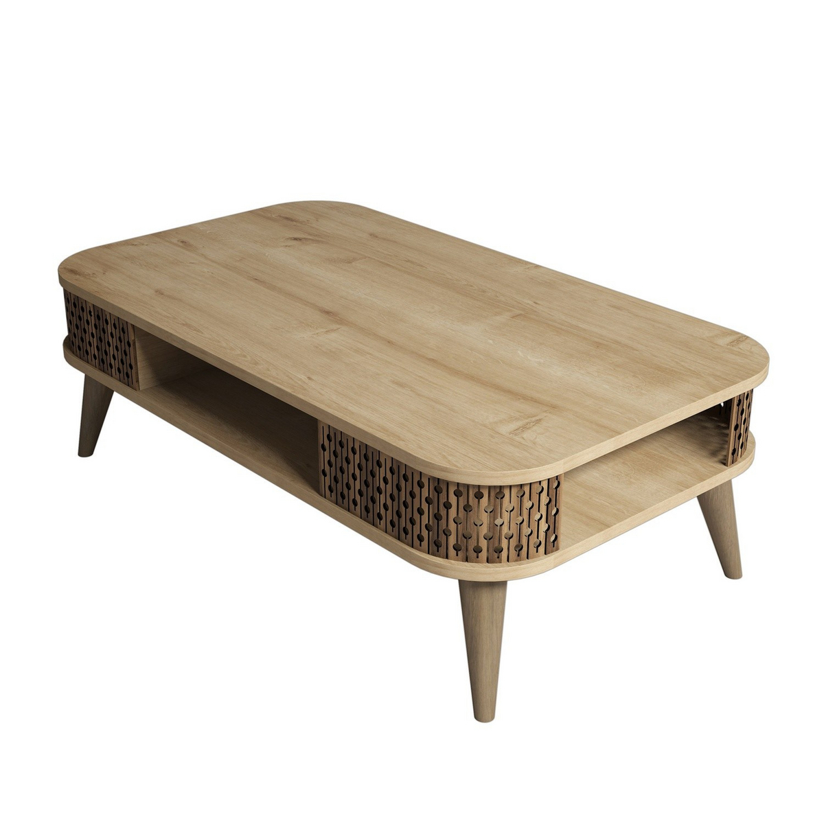 Norda Design Moderne eg sofabord, 105 cm, 100% melaminbelagt, 18 mm tyk, skandinavisk design, elegant og funktionelt