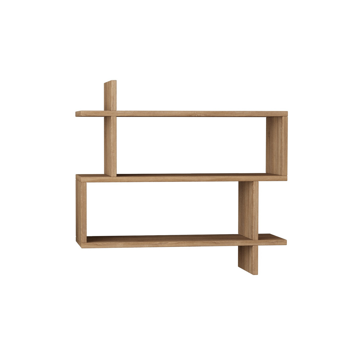 Norda Design Moderne væghylde, egfarve, 70 x 65.5 x 22 cm | 100% melaminbelagt, 18 mm tyk | stilfuldt og funktionelt