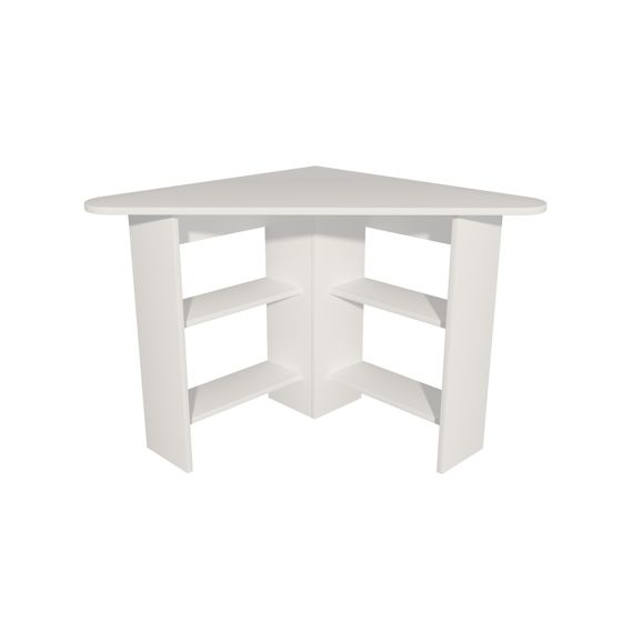Norda Design Moderne hvid skrivebord med vægmonterede hylder, 80 cm | 100% melaminbelagt, 18 mm tyk | stilfuldt og funktionelt
