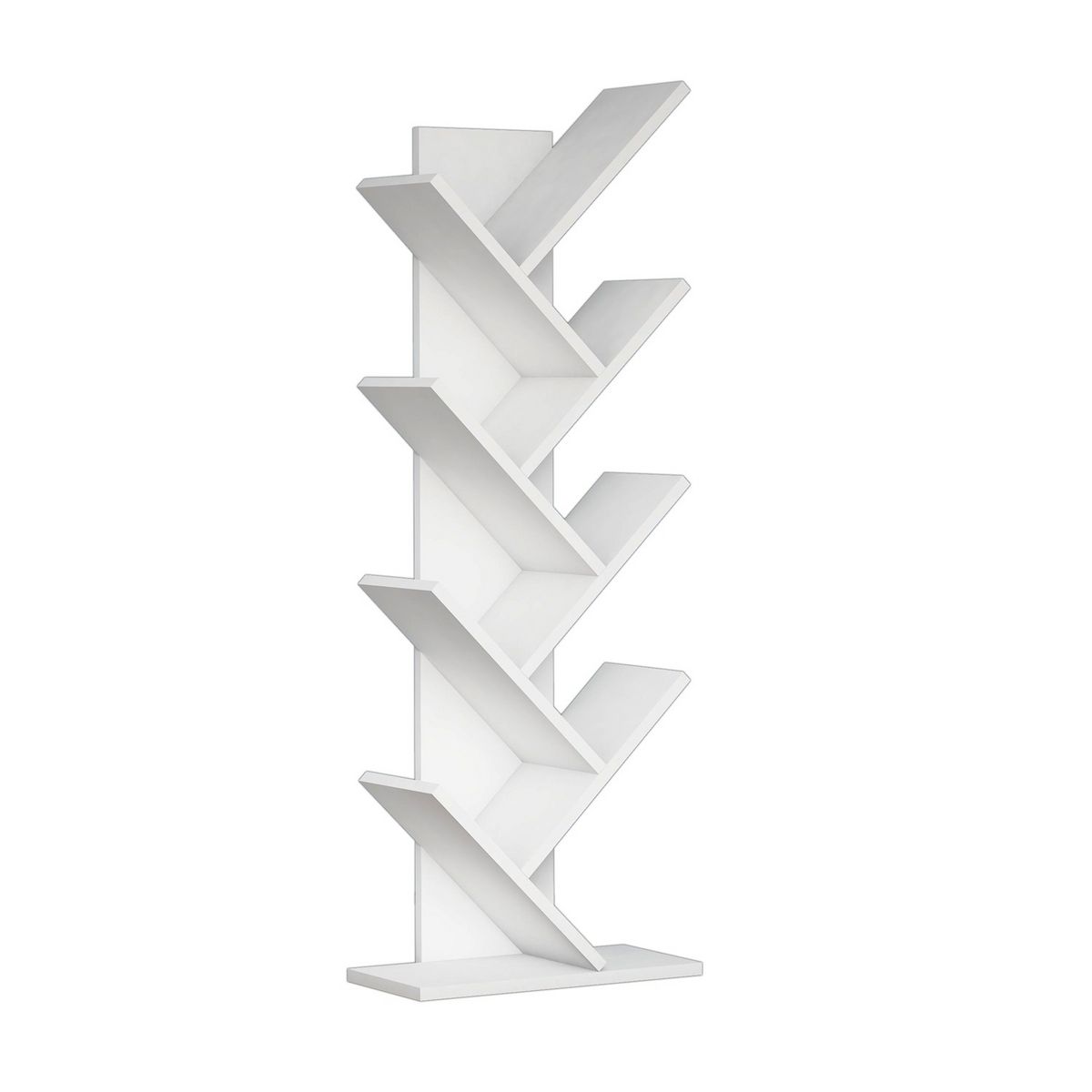 Norda Design Moderne hvid reol, 46 cm x 128.5 cm x 22 cm | 100% melaminbelagt, 18 mm tyk | vægmonterbar, stilfuld design