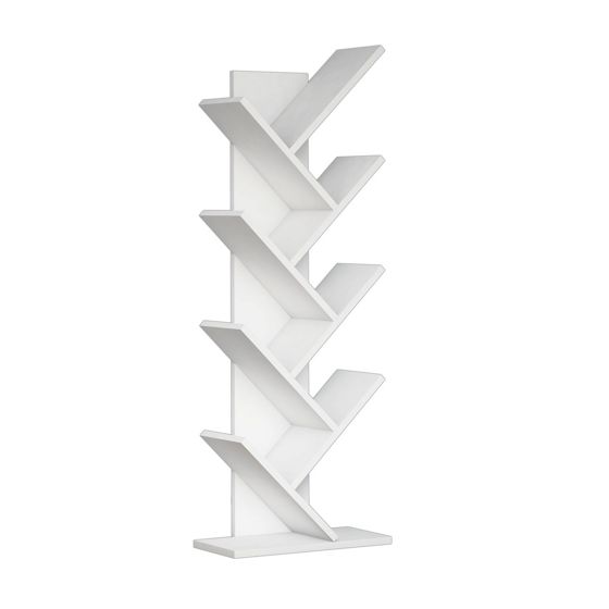 Norda Design Moderne hvid reol, 46 cm x 128.5 cm x 22 cm | 100% melaminbelagt, 18 mm tyk | vægmonterbar, stilfuld design